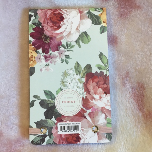Classic RoseMint Floral Note Pad Fringe Studio NWT - Picture 4 of 8